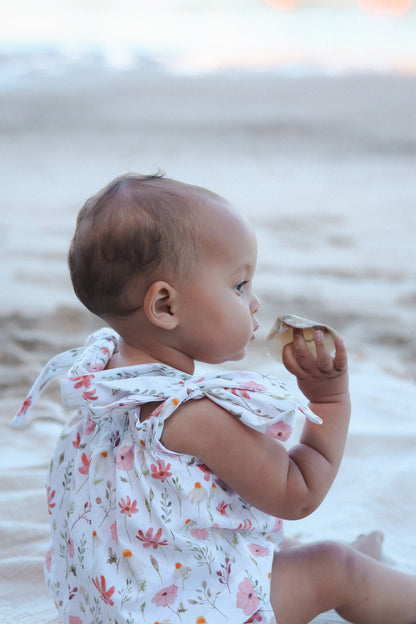 Spring Bloom Bow Top Set - Soft, Breathable Cotton Twill